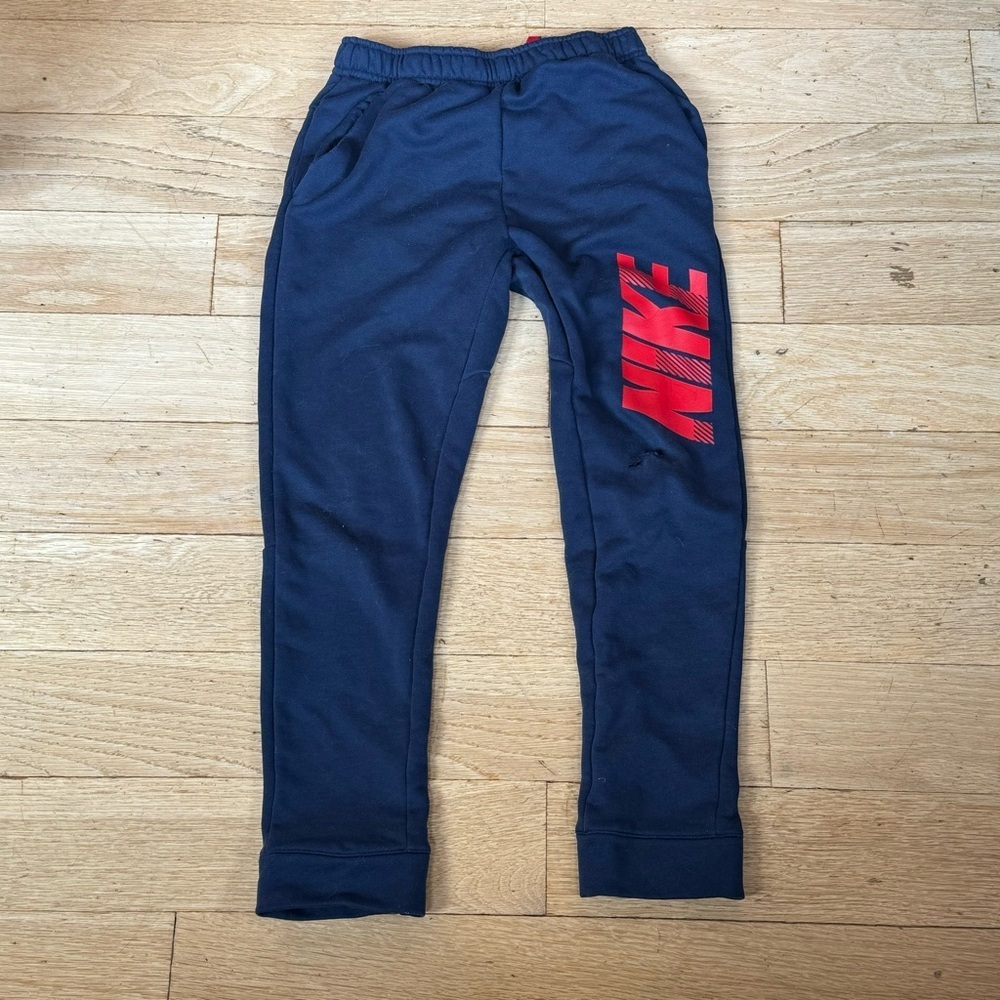 Nike Blue Sweatpants with Red Logo